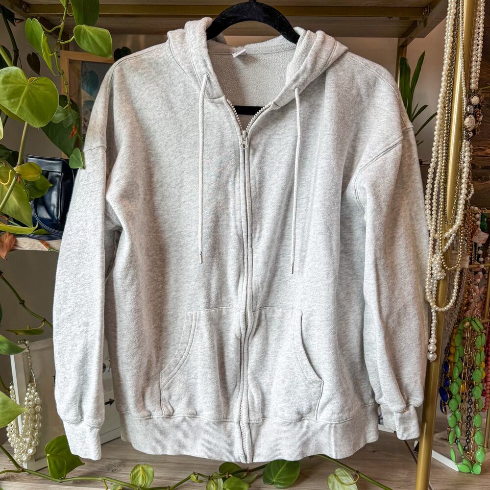 Old Navy SoComfy Oversized Zip Hoodie Light Heather Gray Soft Fleece - Size XS